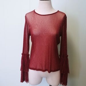 Sheer Long Bell Sleeved Shirt